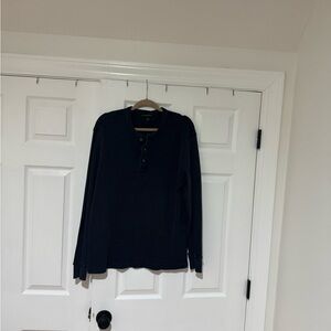 Banana Republic Dark Blue Textured Henley